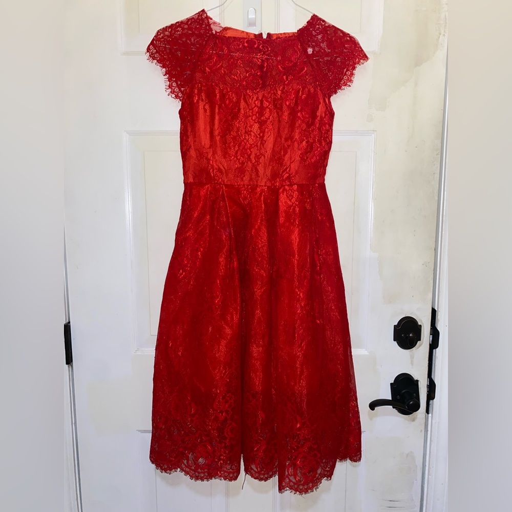red lace dress